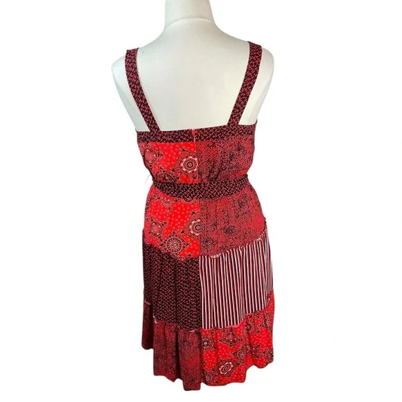Lane Bryant Dress Size 16 - Red Handkerchief Patchwork - Picture 3 of 6
